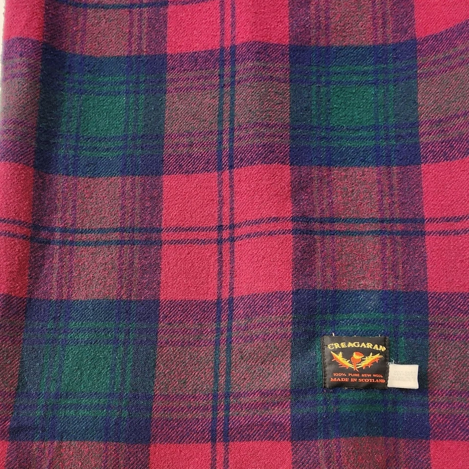 Creagaran 100% Pure New Wool Tartan Plaid Throw Blanket VTG 60s Made In Scotland - Image 4 of 4