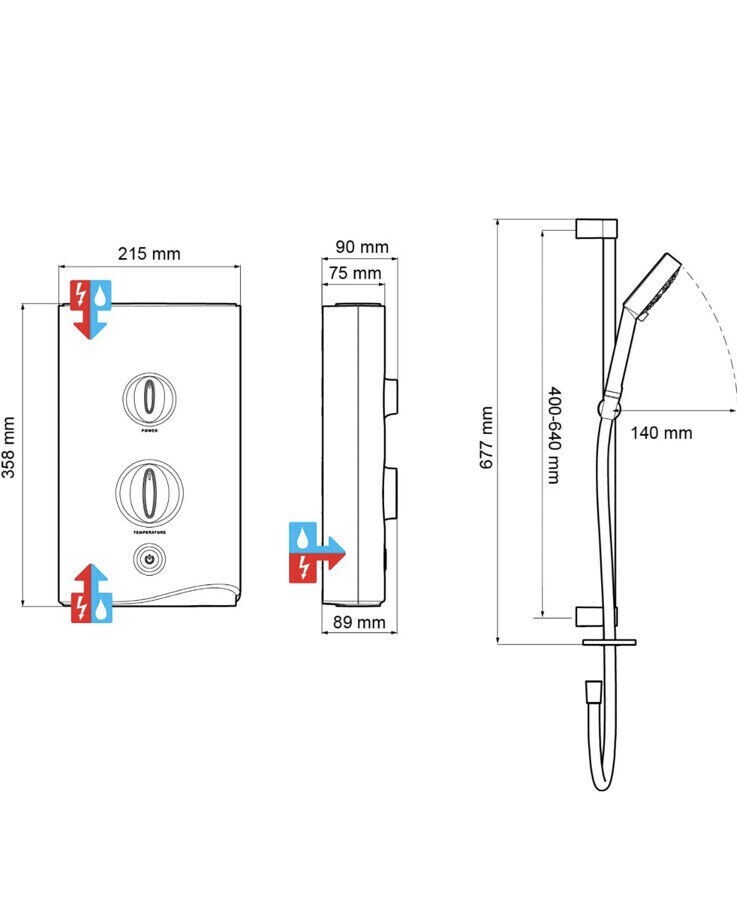 Mira Sport Max Electric Shower 9.0kW 4 Spray Showerhead White Chrome Bathroom 5013181059526 eBay