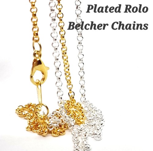 Ketten Halsketten Silber vergoldet Mini Belcher Rolo Bastelkette - Bild 7 von 20