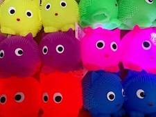 12 Light Up Cat Theme  Squishy Party Favor Ball Toys