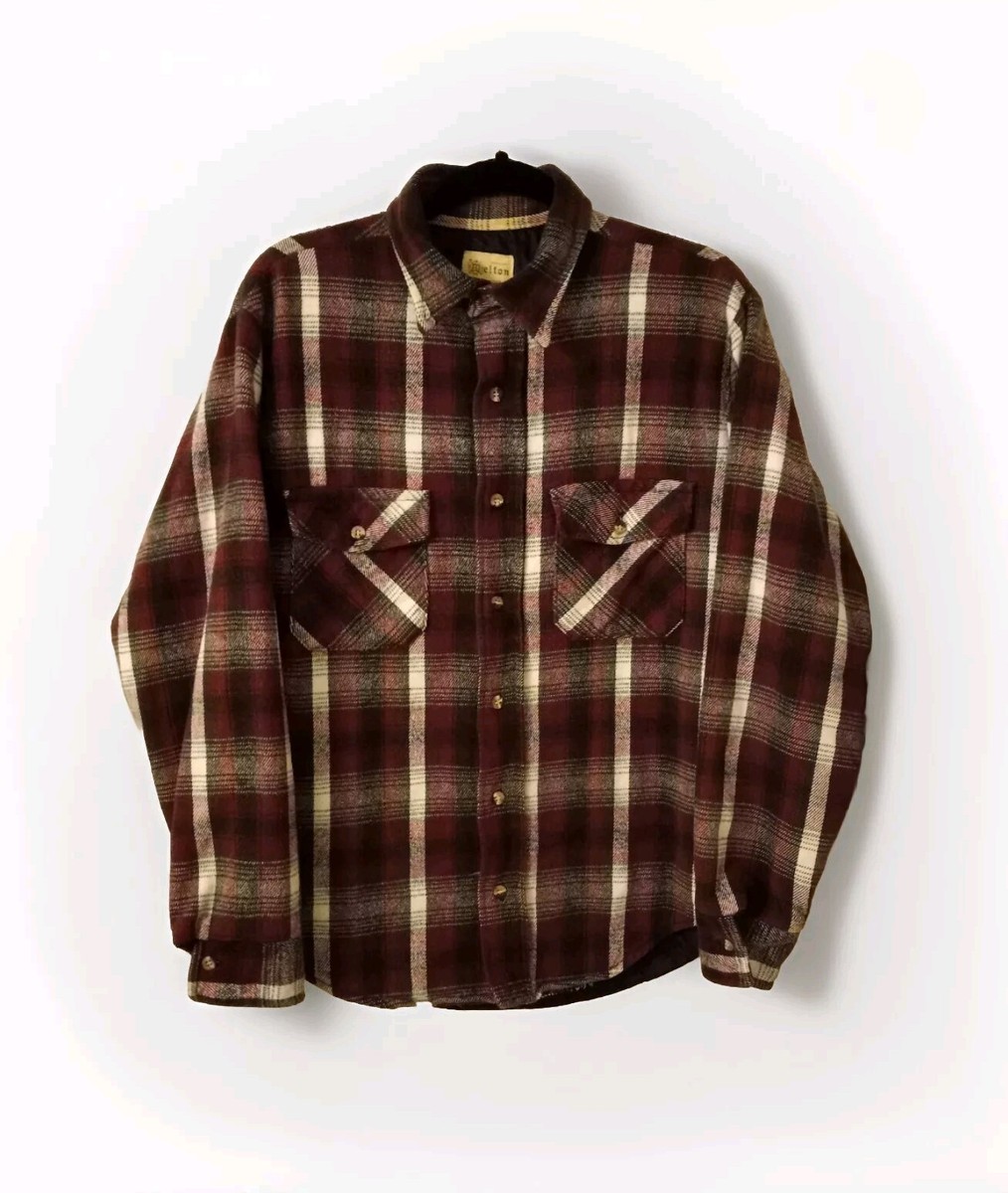 X'mas SALE【Na.e】ナエtraditional meltoncoat Vintage Melton Wintermaster Cotton Plaid Flannel Size Large Made