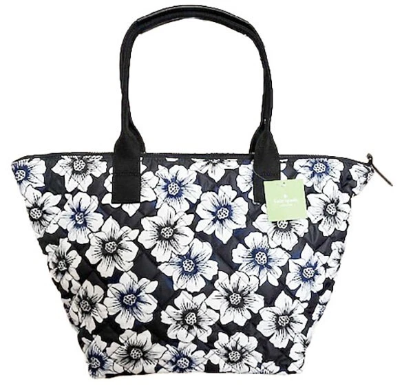 NUEVO CON ETIQUETAS Bolso de Mano Kate Spade Ridge Kirby Acolchado Nylon LIGTHWEIGE Top Cremallera Floral LINDO