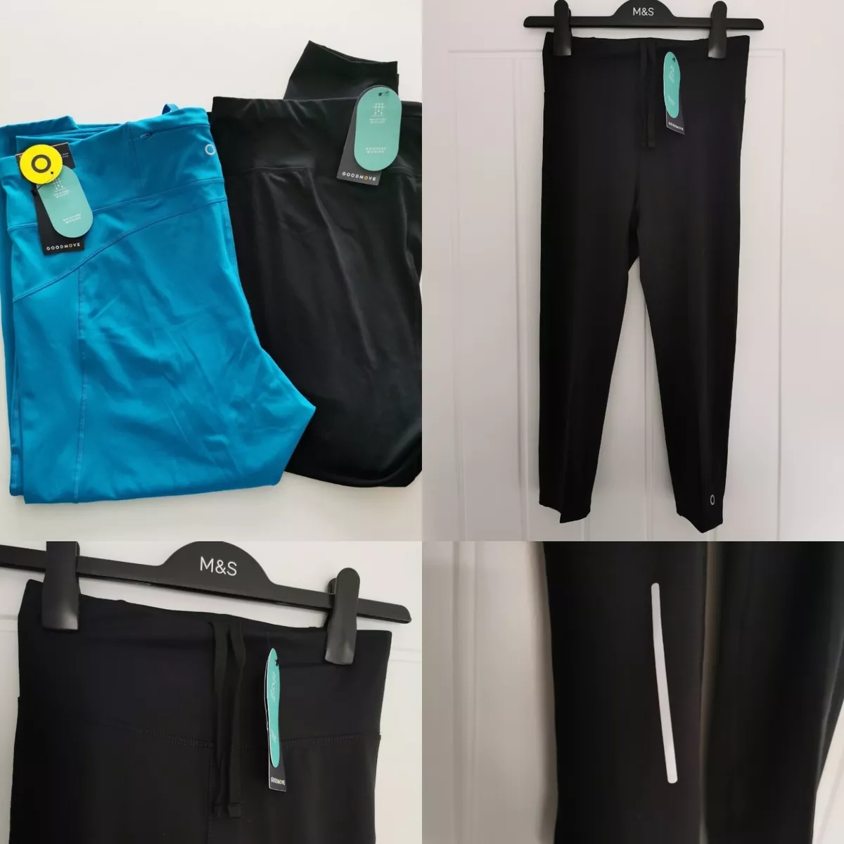 M&S Goodmove Gym Leggings, Full Length/ Crop. Size 6,24, 26, 28.  Black,Turquoise