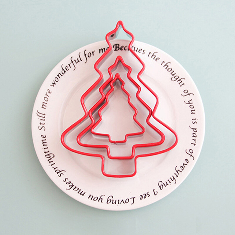 3Pcs/Set Cookie Cutter Gingerbread Man Xmas Tree Mold Cake Decoration