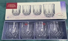 Set of 4 Cristal Darques Paris Double Old Fashion  Glasses France 10 3/4 oz