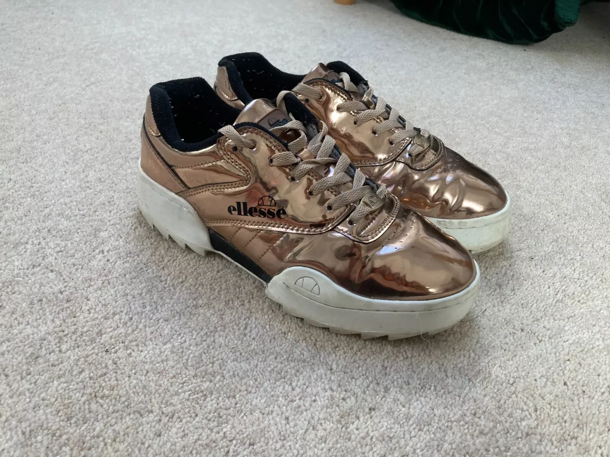 WOMENS ELLESSE ROSE GOLD TRAINERS UK 6 LACE UP SHOES CASUAL eBay