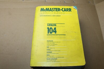 McMaster Carr #104 New Brunswick, New Jersey Catalog 1998