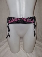 Gorgeous black pink floral BHS suspender belt size 8 10 TV