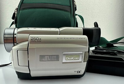 JVC GR-DVL805U Silver 3.5'' LCD MiniDV 250x Digital Zoom Camcorder Tested Works