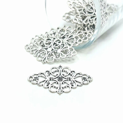 4, 20 or 50 BULK pcs Antique Silver Diamond Motif Charms - US Seller - AS039