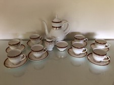 Royal Grafton Majestic Red  Bone China Coffee set -8 Cups Saucers Pot Milk Sugar
