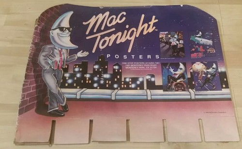 McDonalds Mac Tonight Moon Man 1988 Cardboard Poster Display backing piece - 第 1/5 張圖片