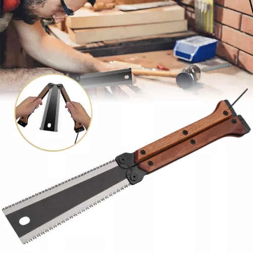 Pull Saw Double Edge Woodworking Tools Hand Saw Foldable With Safety Buckle Tool