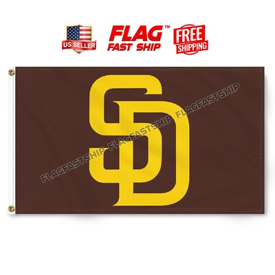 #ad San Diego Padres Flag Large 3x5 Banner Logo Baseball MLB FREE SHIPPING $14.77