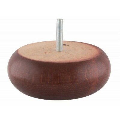 4 Mahagoni Glanz Brötchenfüße H43 mm T125 mm M8 Gewinde Möbel Ersatzfüße