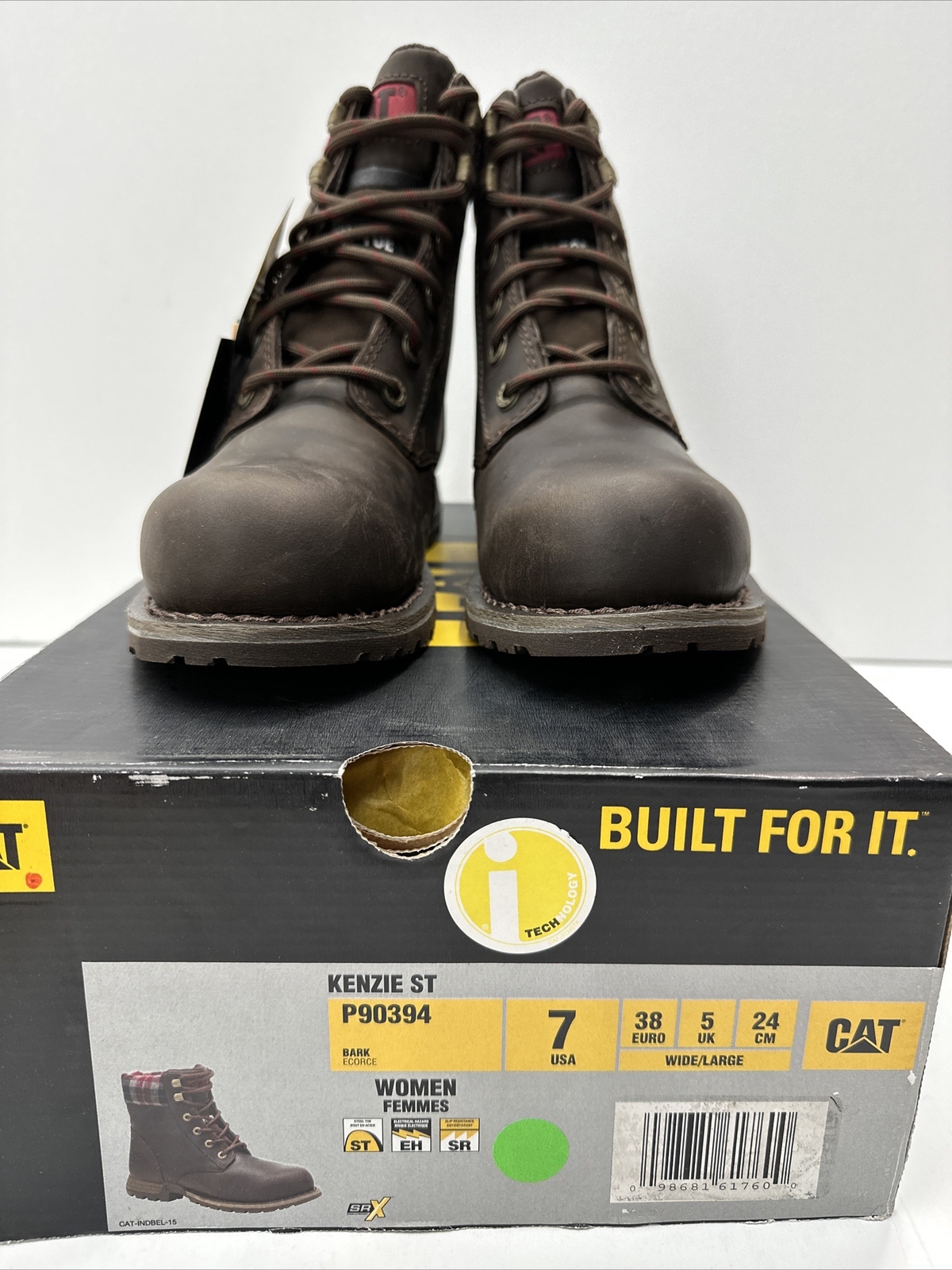 CAT Caterpillar Women Kenzie Steel Toe Work Boots P90394 BarkNEW Size