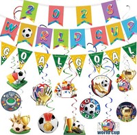 Wm FußBall 2026 Deko Set Wimpelkette Banner Spiral-HäNgedeko FüR FußBall