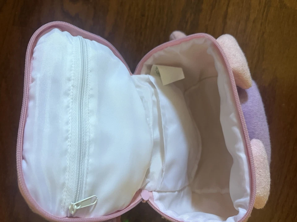 Stephen Joseph plush Cat Pink & Purple, Zip, buddy travel bag - Image 3 of 3