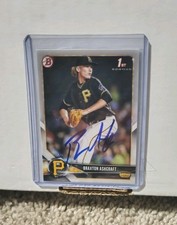 Braxton Ashcraft Signed 2018 Bowman Draft Rc Rookie Card Auto Pirates IP. rookie card picture
