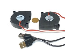 2 Pieces USB -- GDSTime Blower Computer Fan 5V 2Pin 50mm 5015 50mm x 15mm 5cm