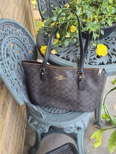 Coach Brown With Blacks Cs Canvas Purse
