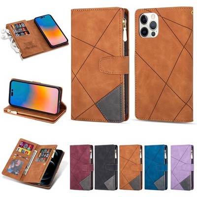 Hülle für iPhone 15 14 13 12 Pro Max Handy Tasche Leder Wallet SchutzCase Magnet