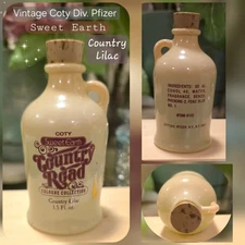 Vtg Coty Sweet Earth Country Road Country Lilac Cologne Jug 1.5 Fl. Oz 1980s 3/4