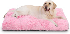 XL Dog Bed Large Crate Pad, Washable Pet Beds, 41.0"L x 27.0"W x 2.0"Th Pink