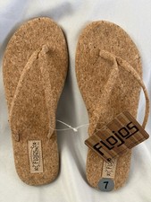 New Womens Flojos Fiesta Brown Flip Flops Women  s Size 7 Flojos Tan Flip Flops