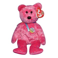 Ty Beanie Baby Decade hot pink - MWMT 2003 Bear BBOM 