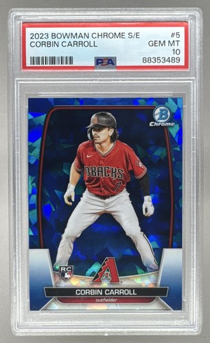 88353489 Corbin Carroll 2023 Bowman Chrome Sapphire #5 Rookie RC PSA 10