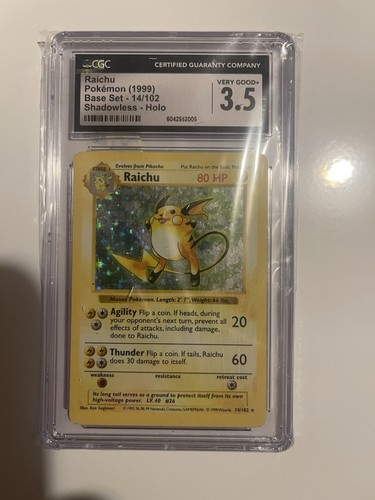 Raichu (Shadowless) graded CGC 3.5 for sale on eBay