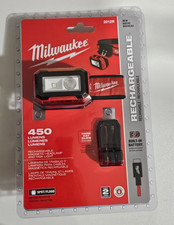 New Milwaukee 2012R Rechargeable Magnetic Headlight  4 hard hat clips Headlamp