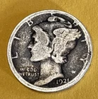 Key Date 1921 P Mercury Silver Dime VG Very Good Details