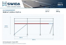 SWIDA Fassadenger&uuml;st Bauger&uuml;st Alu SS73 39,6 m&sup2; 4,3x9,21 m kompatibel mit Layher