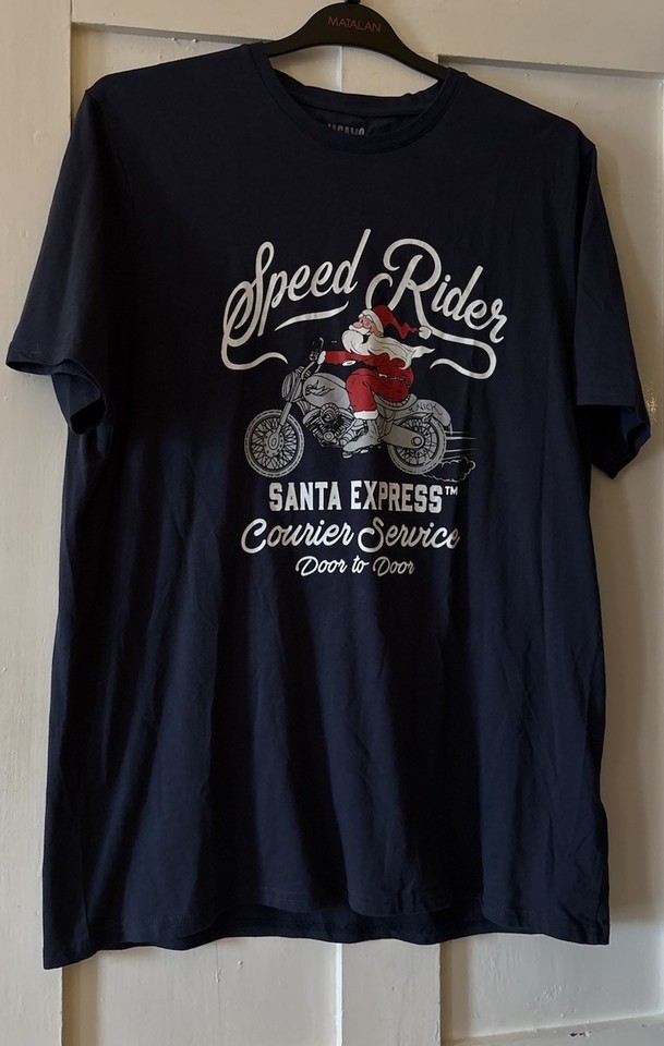 Jacamo Blue Speed Rider Santa Express Motorbike Courier Christmas T ...