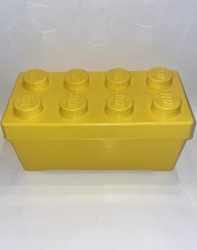LEGO Storage Brick Case 8 Stud Large Yellow Container Plastic Bin Box EMPTY 14x7