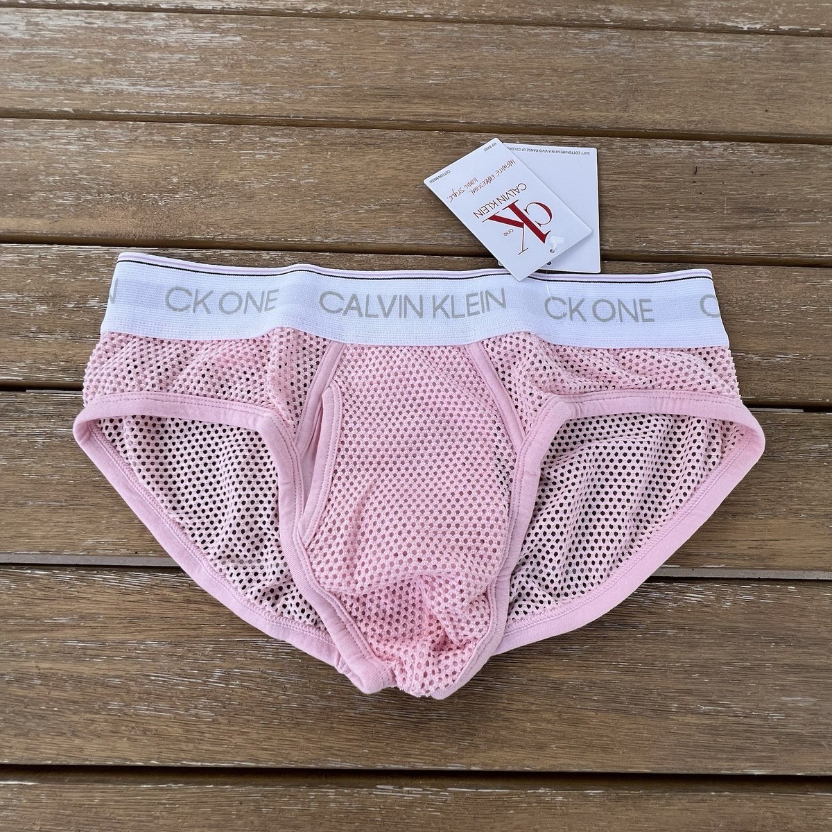 Calvin Klein CK One men pink Mesh hip brief underwear size M L