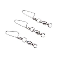 50PCS Ball Bearing Swivel Coast Lock Swivel Snap Fishing Tackle Connectors 2#