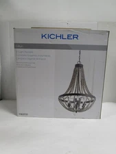 KICHLER Coltyn 6-Light Anvil Iron Bohemian Global Beaded Chandelier NEW BOX WORN