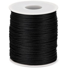 1.5MM 110 Yards Black Nylon Cord, Wind Chime Cord for Bracelet Necklace Jewelry