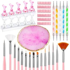 24Pcs Nail Art Tools Set - 2 Sets Nail Stand - Nail Art Brush - Resin Nail Art