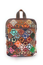 Zaino Borsa in pelle Multicolor Donna Il Borsaro Fiori 8941a