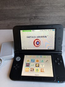 Nintendo 3DS XL Blue Console SPR-001 US Version TESTED Stylus Captain America
