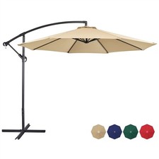 3M Patio Offset Umbrella Hanging Cantilever Umbrella Banana Parasol Sun Shade