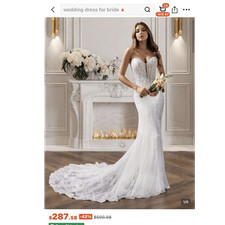 Lace Applique Mermaid Off-Shoulder Sleeveless Wedding Dress White Train