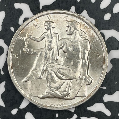 1948 Switzerland 5 Francs Lot#F7042 Silver! High Grade! Beautiful!