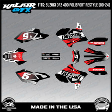 Kit de gráficos para Suzuki DRZ400 Polisport Restyle (2000-2024) Turbo - ROJO