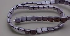 Czech Glass Jet Black Matte 2 Hole Beads 6mm Qty:25