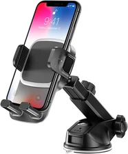 Car Phone Holder, 360° Adjustable Vehicle Dashboard Windshield Cellphone Mount w